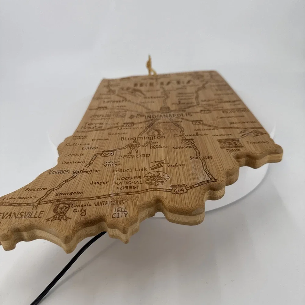 Totally Bamboo Destination Indiana State Shaped‎ Serving and Cutting Board